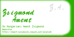 zsigmond ament business card